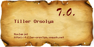 Tiller Orsolya névjegykártya